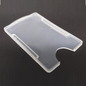 Suporte Plstico para Crachs M6 - Vertical com Ala - SEMI-TRANSPARENTE (LEITOSO)